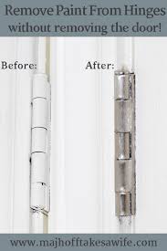 I decided to paint the front door without taking it off the hinges or even removing the hardware because that is the fastest and easiest way. Remove Paint From Door Hinges Easily And Simply No Chemicals Needed Major Hoff Takes A Wife Family Recipes Travel Inspiration