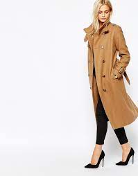 Men's pea coat double breasted wool blend. Oasis Military Trench Coat In Camel Natural Lyst