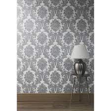 Lee jofa lido paper fog wallpaper. Fine Decor Milano 7 Damask Wallpaper Grey Silver Leekes