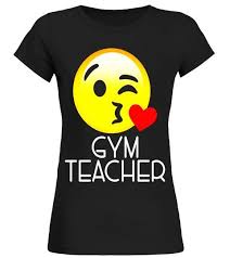 Gym Teacher T Shirt Emoji Hearts Love Gym Teacher Tshirt Round Neck T Shirt Woman Shirts Tshirts T Shirt Shirts Teacher Tshirts