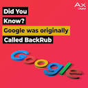 Did you know that google was originally called BackRub ...