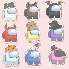 Cute Kawaii Among Us Stickers Etsy Cute Kawaii Drawings Cute Stickers Cute Patterns Wallpaper
