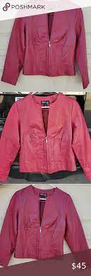 Style Co Petite Red Genuine Leather Jacket S In 2021 Blue Leather Jacket Blue Suede Jacket Faux Leather Hooded Jacket
