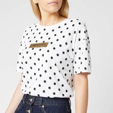 Superdry Womens Studio 395 Polka Dot Aop Portland T Shirt Optic