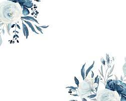 Cornice di fiori bianchi e blu primavera vettoriali. Navy Blue And White Floral Bouquets Blue Flowers Watercolor Clip Art Moonlight Collection Wedding Invitations Fiore Ad Acquerello Fiori Blu Sfondi Floreali