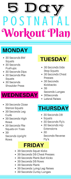 5 Day Postnatal Workout Plan To Help You Get Rid Of The Baby Weight And Tone Up All Workouts In 2020 Postnatal Workout Post Natal Workout Plan Prenatal Workout Plan