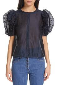 Ulla Johnson Aria Ruffle Sleeve Jacquard Blouse Nordstrom Rack