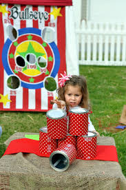 Can Toss Using Empty Paint Cans Sold At Home Depot And Taping Or Painting Scrapbook Paper Around Baseball Theme Party Birthday Party Games 2nd Birthday Parties