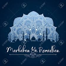 Muslims around the world will be observing the month of ramadan. Marhaban Ya Ramadhan Ramadan Kareem Greeting With Mosque And Stock Photo Picture And Royalty Free Image Image 102132097