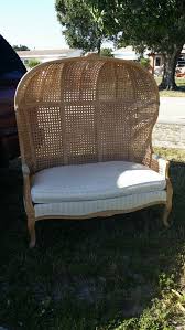 vintage porter hooded hood dome sette bench couch chair arm rattan wicker hollywood regency palm beach porters club lou chair couch chair armchair with ottoman