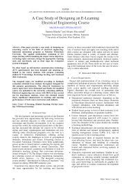 Objective of electrical engineer in cv for scholarship. Pdf A Case Study Of Designed An E Learning Course For Electrical Engineering Students