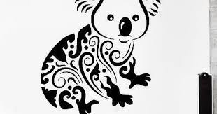 wall decal koala animal jungle ornament tribal mural vinyl decal unique gift z3303 koala tattoo koala drawing free art prints