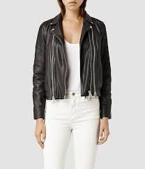 Allsaints Dare Leather Biker Jacket Jackets Real Leather Jacket Jackets For Women