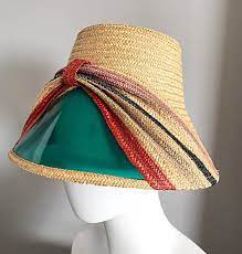 Rare 1960s Italian Vintage 60s Straw Hat W Built In Sunglasses Visor Shade Hats Vintage Sunglasses Vintage Straw Hat