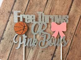 Free Throws Or Pink Bows Buckets Or Bows Basketballs Or Etsy Bow Gender Reveal Gender Reveal Decorations Gender Reveal Party Theme