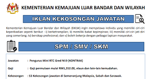 Lembaga kemajuan johor tenggara (kejora) adalah salah sebuah agensi badan berkanun di bawah kementerian kemajuan luar bandar dan wilayah (kklw) yang berfungsi sebagai agen pembangunan wilayah bagi kawasan tenggara negeri johor. Jawatan Kosong Di Kementerian Kemajuan Luar Bandar Dan Wilayah Kklw Kekosongan Di Seluruh Negara Jobcari Com Jawatan Kosong Terkini