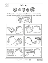 I thought this was creative way to display some unique shapes, while still maintaining a cohesive theme. Coin Purse 1st Grade 2nd Grade Math Worksheet Greatschools