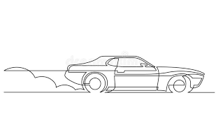 Nepretrzity Perokresba Retro Sportovni Vuz Jizdy Rychle Vektorove Ilustrace Line Drawing Continuous Line Drawing Single Line Drawing