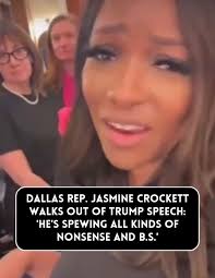Well damn... ---- Rep. Jasmine 'Ain't Tryin' To Hear That Sh*t' Crockett  and crew walked out in the middle of Trump's speech and filmed this. “He is  spewing all kinds of nonsense