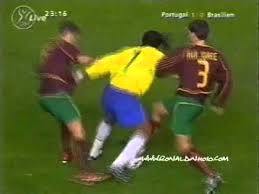 To find out, we consulted a very reputable source: Ronaldinho Vs Portugal 2003 Youtube