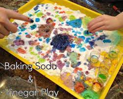 baking soda and coloured vinegar play kid s co op science for kids kids sensory play preschool science