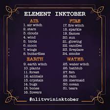 Hi Im Nat I Like Art On Instagram Element Inktober Hi My Own Inktober List Is Here I W 30 Day Art Challenge Creative Drawing Prompts Drawing Challenge