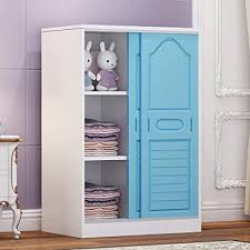 You think that a wardrobe is a gigantic, massive construction that occupies a lot of space and encumbers your house? Lshuaidj Mini Sliding Door Bedroom Wardrobe Modular Cabinets Save Space Blue Amazon Co Uk Home Kitchen