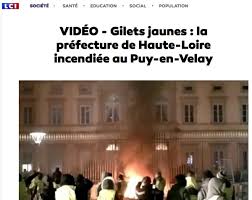 Un autre bâtiment administratif situé à proximité a lui été visé par des cocktails molotov. Gilets Jaunes La Prefecture Assiegee Du Puy En Velay A La Une Jusqu Au New York Times Le Puy En Velay 43000