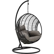 Fauteuil De Jardin Suspendu En Rotin Et Coussin Noir Chikka Fauteuils De Jardin Alinea En 2020 Fauteuil Suspendu Jardin Fauteuil Jardin Coussin Noir
