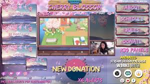 Overlays, panels, alerts and more for streamer. Artstation Cute Twitch Animated Overlays Pack Cherry Blossom Twinnova