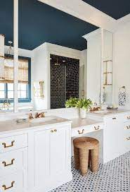 Personalization is another way to create a special and unique environment for your child. White And Blue Boys Bathroom With Ralph Lauren Bleeker Double Bath Sconces Contemporary Bathroom