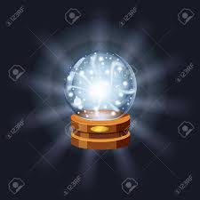 Magic Crystal Ball Shining Magic Predictions Sphere Light Royalty Free Cliparts Vectors And Stock Illustration Image 126082639