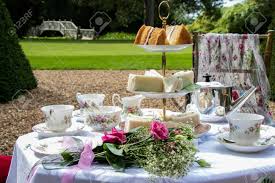 Tea party centerpiece ideas include in teapots, decorative tea cups, tea tins, and tea leaves. Set Table For Traditional Vintage British Afternoon Tea With Stock Photo Picture And Royalty Free Image Image 138084055