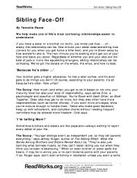 Customize the template with unique fillable areas. Sibling Face Off Answer Key Fill Online Printable Fillable Blank Pdffiller