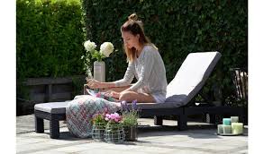 Buy Keter Daytona Rattan Effect Sun Lounger Graphite Garden Chairs And Sun Loungers Argos Sun Lounger Lounger Rattan Sun Loungers