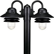 Progress Lighting Newport Collection 2 Light Outdoor Textured Black Post Lantern P5493 31 The Home Depot