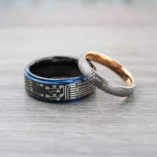 Circuit Board Rings Circuit Board Jewelry Technology Ring Engineer Rings 2 Piece Couple Set Circuit Board Rings Gunmetal Tungsten Ring Geek Rings Geek Je Gunmetal Tungsten Ring Black Tungsten Wedding Ring