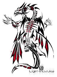 Black And Blue Dragon Drawing Astonishing Red And Black Tribal Dragon Tattoo Design Dragon Tattoo Designs Tribal Dragon Tattoos Dragon Tattoo