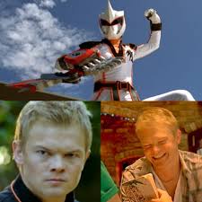 The Power Rangers Deep Savers From left to right: Staff Sargeant James  Briggers, a British soldier and our Pink Mantis Shrimp Ranger Commander  Taylor Earhardt, former Wild Force Yellow Eagle Ranger and