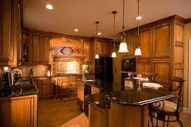 We did not find results for: Tuscan Style Raised Panel Cherry Cabinetry Pendant Lights Over Raised Bar Granite Countertops Cabinet Tuscan Kitchen Kitchen Island Lighting Kitchen Styling