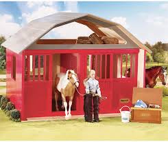 Beutiful pics of barns and horses. Amazon Com Breyer Traditional Series Two Stall Horse Barn Toy Model 21 X 16 75 X 16 5 307 Red Pet Supplies