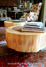 Diy Table From Large Tree Slices Tree Stump Furniture Diy Table Wood Diy