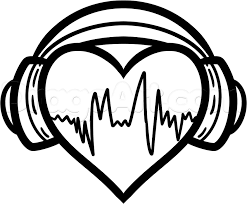 How To Draw Heart Headphones Step By Step Concept Art Fantasy Free Online Drawing Tutorial Added By Dawn Octob Heart Drawing Easy Drawings Music Drawings