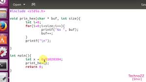 How To Print Int Buffers Structure In Hex In C Youtube