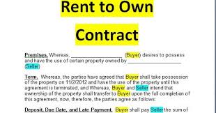 A lease agreement allows a tenant to live in a space in exchange for consistent payments of rent to the landlord. Rent To Own Contract Doc And Pdf Forms Examples Sample Contracts