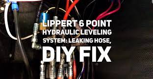 Here is what powergear recommends you do if once all of the leveling jacks have been cleaned, greased and sprayed, try retracting the i have check for leaks but have found none. Lippert 6 Point Hydraulic Leveling System Leaking Hose Diy Fix Home Sweet Home On Wheels