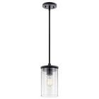 Kristopher 1 - Light Single Cylinder Pendant Finish: Black