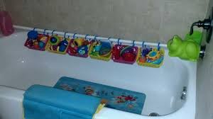 Shower curtain rod with baskets. Kid Caddy1 Diy Toy Storage Bath Toy Storage Bathroom Toys