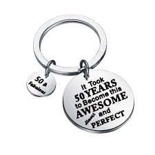You can plan a day trip, such as a visit to a local winery or go antiquing. Lqri 50th Birthday Keychain 50th Birthday Gifts For Women And Men And Grandpa Dad Grandma 50th Key Ring 50 Year Old Presents For Mom Accessories Clothing Shoes Jewelry Brilliantpala Org