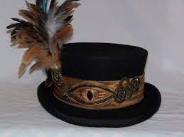 Steampunk Top Hat Top Hat With Eye Black Top Hat Victorian Top Hat Wool Top Hat Steampunk Top Hat Steampunk Hat Black Top Hat